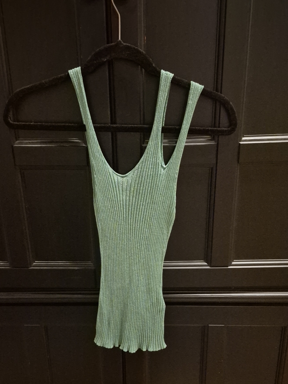 Jonathan Simkhai Ribbed Scoop Tank Top - Mint Green